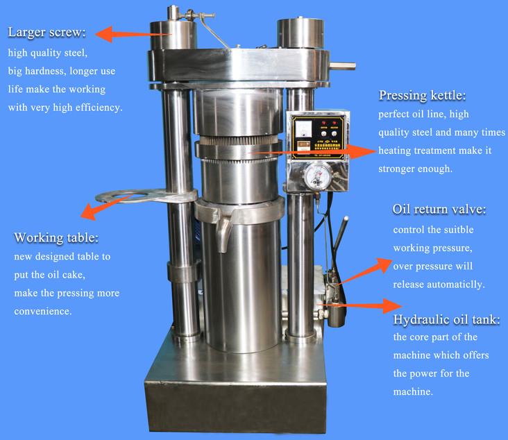 750*1010*1640mm Hydraulic Oil Press Machine For Oil Production Capacity 13 Kg/ Batch