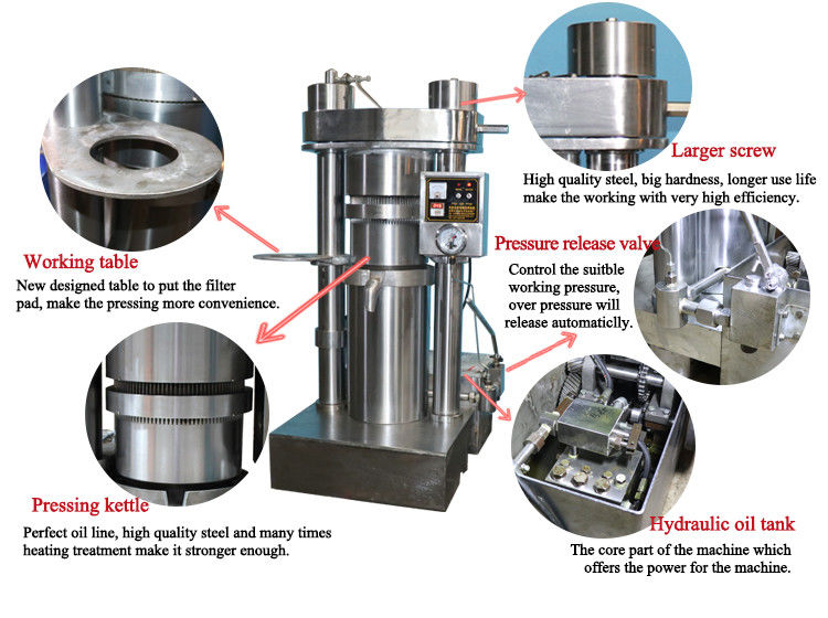 Alloy Wear Resisting Small Hydraulic Oil Press Machine 4kg / Batch Capacity